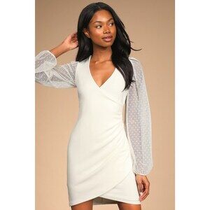 Love That Lasts Forever Ivory Balloon Sleeve Bodycon Mini Dress